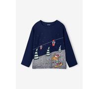 Tee-shirt garçon noël motif ludique marine 8A