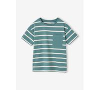 VERTBAUDET Tee-Shirt rayé garçon Vert d'eau 8A