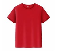 Tee Shirt Garçons Filles Classique Couleur Unie Coton T-Shirts Gamins Manche Courte Col Ras du Cou Tops Âge 2-14 Ans