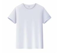 Tee Shirt Garçons Filles Classique Couleur Unie Coton T-Shirts Gamins Manche Courte Col Ras du Cou Tops Âge 2-14 Ans