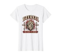 Tee-Shirt Gothique avec cœur enflammé éternel T-Shirt Graphique avec Valeur, Femme, Blanc, L