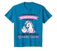 Tee Shirt Grande Sœur et Licorne - Annonce Grossesse Unique T-Shirt, Enfant, Saphir, 10 Ans