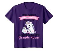 Tee Shirt Grande Sœur et Licorne - Annonce Grossesse Unique T-Shirt, Enfant, Violet, 12 Ans