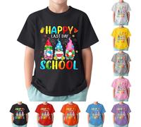 Tee-Shirt Graphique « Dernier Jour D'École » pour Tout-Petits Garçons Et Filles Vacance Scolaire Haut Décontracté Unisexe Design Amusant Et Tendance Idéale pour Mois