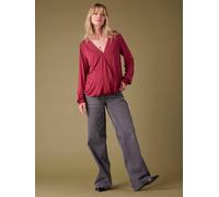 Tee-shirt grossesse effet blouse croisé devant bordeaux 38/40
