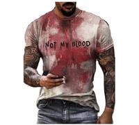 Tee Shirt Halloween T-Shirt Homme Deguisement Zombie Horreur Costumes Tee-Shirt Humour Costume Déguisement d'halloween Vampire Teeth Pull T Tshirt T-Shirts Fantaisie Adulte Qui Fait Peur