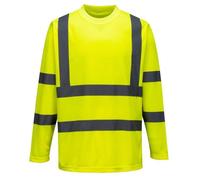 Tee-shirt haute visibilité Portwest manches longues - Jaune, EN ISO 20471 Classe 3 L
