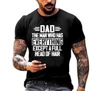 Tee Shirt Homme à Imprimé Original Manches Courtes Coupe Slim Col Rond Extensible Haut pour Printemps Été(Black, XXXL)