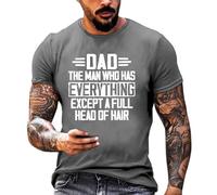 Tee Shirt Homme à Imprimé Original Manches Courtes Coupe Slim Col Rond Extensible Haut pour Printemps Été(Grey, XXL)