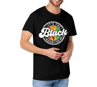 Tee Shirt Homme à Manches Courtes Thème Black History Month Design Africain Liberté Haut Décontracté Style Conscient Vêtement de Célébration Culturelle(Black, XL)