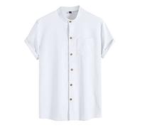 Tee Shirt Homme Blanc T-Shirt Élastique sans Motif Top Respirant Vacances Hauts Top Uni Respirant Streetwear Vacances À la Mode Chemises Ample Chic sans Étiquette