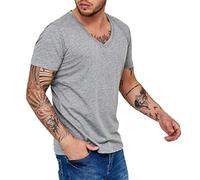 Tee Shirt Homme Col V Large éTé Col V Imprimé Léger T-Shirt pour Homme DéContracté Pas Cher Tee Shirt Grande Taille Mode Tee Shirt de Sport pour Fitness Jogging