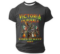 Tee Shirt Homme Coton Manches Courtes T-Shirt Décontracté Confortable Respirant Homme Sportswear Tshirt Enterrement Cinco De Mayo Bataille de Puebla 5 mai 1862 Mexicain Tshirt
