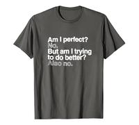 Tee Shirt Homme Drôle Sarcastique Am I Perfect Self Help Design Amusant Haut Décontracté à Manches Courtes Vêtement Loisirs et Original(Grey, M)