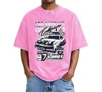 Tee Shirt Homme Drole - T-Shirt délavé à Motif imprimé pour Homme Confortable et Doux avec Manches Courtes vêtement décontracté Parfait pour Un Style Urbain Quotidien