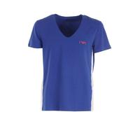 Tee-shirt homme EA7 Emporio Armani - Col V - Bleu - Coupe ajustée S