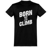 Tee-shirt homme escalade Born to climb - Otshirt - 100% coton, 185gr - noir XS