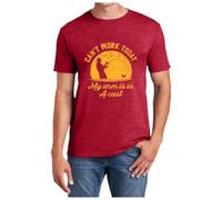 Tee Shirt Homme et Femme Drôle I Can't Work My Arm is in A Sarcastic Saying Humor Joke Fishing Dad Fathers Day Haut Décontracté Vêtement Cadeau(Red, L)