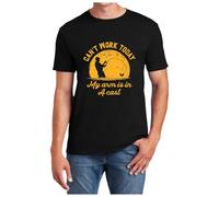 Tee Shirt Homme et Femme Drôle I Can't Work My Arm is in A Sarcastic Saying Humor Joke Fishing Dad Fathers Day Haut Décontracté Vêtement Cadeau(Black, XL)