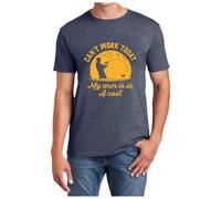 Tee Shirt Homme et Femme Drôle I Can't Work My Arm is in A Sarcastic Saying Humor Joke Fishing Dad Fathers Day Haut Décontracté Vêtement Cadeau(Navy, S)
