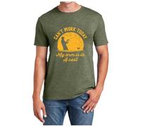 Tee Shirt Homme et Femme Drôle I Can't Work My Arm is in A Sarcastic Saying Humor Joke Fishing Dad Fathers Day Haut Décontracté Vêtement Cadeau(Army Green, XL)