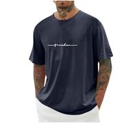 Tee Shirt Homme Ete T-Shirts à Manches Courtes Oversized Tshirt Long Col Rond Los Angeles Teeshirt Grande Taille Y2k Habit Imprimé Mode Vetement Court Lâche Tops Leger Coton Vêtements D'Été