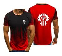 Tee-Shirt Homme for The HOR-DE, Tops Tees à Séchage Rapide, Décontractés Mode Tops Tees(Red,6XL)