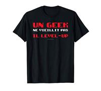 Tee Shirt Homme Geek Manche Courte Un Geek Ne Vieillit Pas T-Shirt
