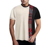 Tee Shirt Homme Grande Taille - 2023 Fashion Pattern Street New Casual T-Shirt à Manches Courtes à Col Rond T-Shirts Pour Hommes Manches Longues Noir