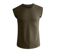 Tee Shirt Homme Grande Taille Col Rond, T Shirt Sport Homme sans Manches Couleur Unie Comfortable Décontracté D'été Top Ample Simple Classiques Doux De Tous Les Jours Passe-Partout Haut Nouveaux
