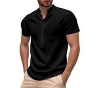 Tee Shirt Homme Grande Taille - T-Shirt Homme Décontracté à Manches Courtes avec Col Montant Mode Confortable pour Tous Les Jours