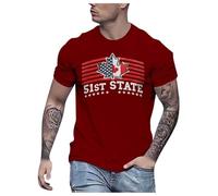 Tee Shirt Homme Grande Taille T-Shirt Homme ÉTat 51 AméRique Canada Design Manches Courtes Coton Confortable DéContracté Style Unique Mode Masculine