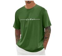 Tee Shirt Homme Grande Taille- T-Shirts à Manches Courtes Col Rond Imprimé Motif Lettres Décontracté Comfortable Top Élasticité Ample Chic De Tous Les Jours Simple Passe-Partout Doux Haut