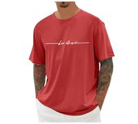 Tee Shirt Homme Grande Taille- T-Shirts à Manches Courtes Col Rond Imprimé Motif Lettres Décontracté Comfortable Top Élasticité Ample Chic De Tous Les Jours Simple Passe-Partout Doux Haut