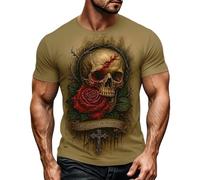 Tee Shirt Homme Graphique Imprimé Halloween Étrange Top Col Rond Haut