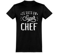 tee shirt homme humour | Cadeau imprimé en France | 100% coton, 185gr | je suis un super chef S