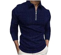 Tee Shirt Homme Humour - Homme Décontracté à Fermeture Éclair Mode Col V Rayé Imprimé Haut Officiel et Tendance pour Tenue Quotidienne