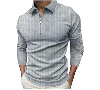 Tee Shirt Homme Humour - Homme Décontracté à Fermeture Éclair Mode Col V Rayé Imprimé Haut Officiel et Tendance pour Tenue Quotidienne