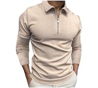 Tee Shirt Homme Humour - Homme Décontracté à Fermeture Éclair Mode Col V Rayé Imprimé Haut Officiel et Tendance pour Tenue Quotidienne