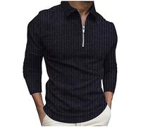 Tee Shirt Homme Humour - Homme Décontracté à Fermeture Éclair Mode Col V Rayé Imprimé Haut Officiel et Tendance pour Tenue Quotidienne