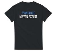 Tee Shirt Homme Humour Maniaque Niveau Expert - Tee Shirt Fete ou Anniversaire - Tshirt Drole - idée Cadeau Homme