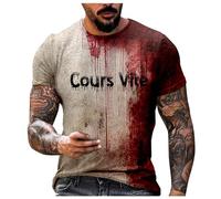 Tee Shirt Homme Humour Probleme Resolu Coton Sang Deguisement Halloween T Shirts À Manches Courtes Tshirt Grande Taille Col Rond Zombie Adulte Qui Fait Peur Teeshirt S