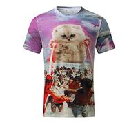 Tee Shirt Homme Humour - T-Shirt Décontracté à Manches Courtes pour Homme avec Impression Drôle de Chat - Haut Confortable en Coton pour l'Été