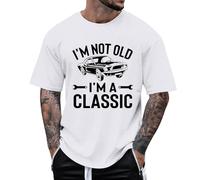 Tee Shirt Homme Humour - T-Shirt décontracté Ample pour Homme avec Impression Lettres et Voiture idéal pour Usage Quotidien en été à la Maison ou en extérieur