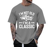 Tee Shirt Homme Humour - T-Shirt décontracté Ample pour Homme avec Impression Lettres et Voiture idéal pour Usage Quotidien en été à la Maison ou en extérieur