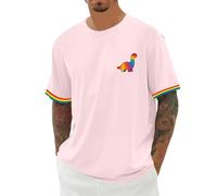Tee Shirt Homme Imprimé Arc-En Du Mois Lgbt Gay Pride Fierté T-Shirt Tee Shirt Rainbow Colorée à Manches Courtes Vintage Col Rond Des Sexes Égalité Streetwear Top pour homme Homosexuelle Haut