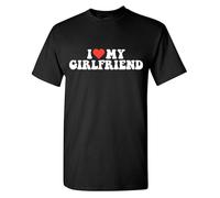 Tee-Shirt Homme J'Aime Ma Copine Short Sleeve | Manches Courtes Col Rond Elastique Hauts à Manches Courtes pour Plage Vacances Été