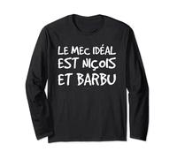 Tee Shirt Homme Manche Courte Humour Mec Niçois Et Barbu Manche Longue