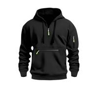 Tee Shirt Homme Manche Longue Sweatshirts Sweat a Capuch Sweathommezippe Homologué Chauffante Sherpa Original Bonnet Zippé Legere Pulls Jogging Pull Homme Marque Noir S