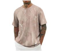 Tee Shirt Homme Manches Courtes Imprimé Plage T-Shirt Funky Tops Haut Décontracté Casual Tshirt Été Vêtements Hip-Hop Chemise Col Rond Chemises Hawaienne Soldes Kaki 5XL